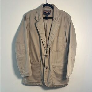 Duluth Trading Co. Blazer Mens Large Tall Tan Canvas Barn Coat/Hunting Jacket
